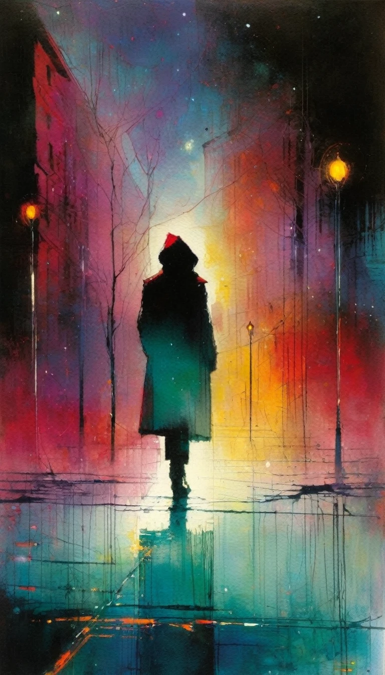 loneliness(art inspired by Bill Sienkiewicz). oil painting)