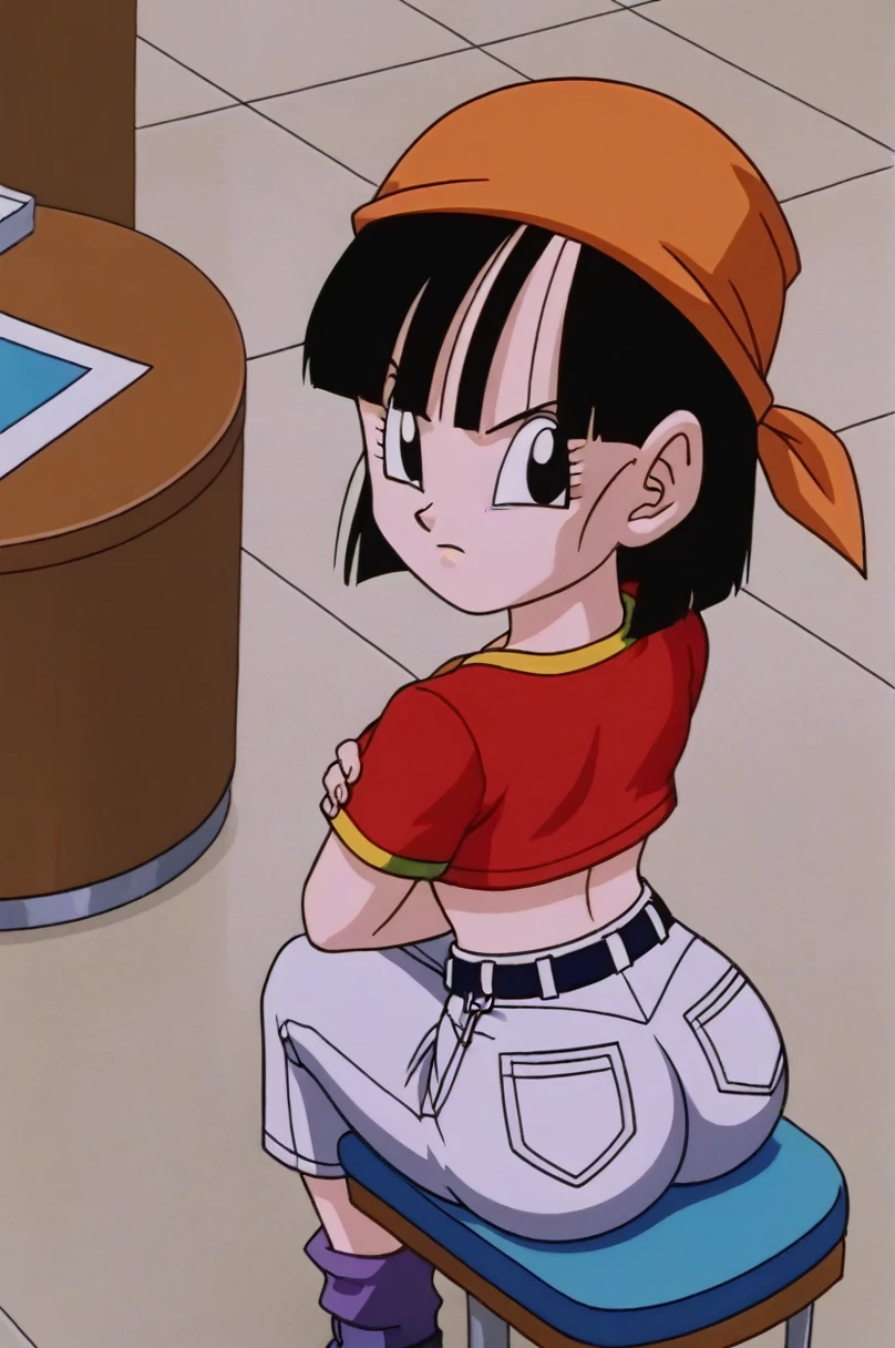 fountain_cheered up, score_9, score_8_above, score_7_above, cheered up screencap,8k, absurd resolution,
Pan \(Dragon Ball\), 1 girl, Alone, looking at the viewer, short hair, black fur, session, whole body, black eyes, crossed arms, crossed legs, denim, NSFW, naked, sexy butt, orange scarf, retro artStyle, female, v shaped eyebrows, from below, rock, diaphragm, clavicle, 1990s \(Style\)medium chest, showing buttocks, 2nalgas, perfect anatomy, skimpy clothing, medium breasts, medium rear, unclothed, bare shoulders, big sexy ass, Wide hips, sexy, escasa ropa medium breasts