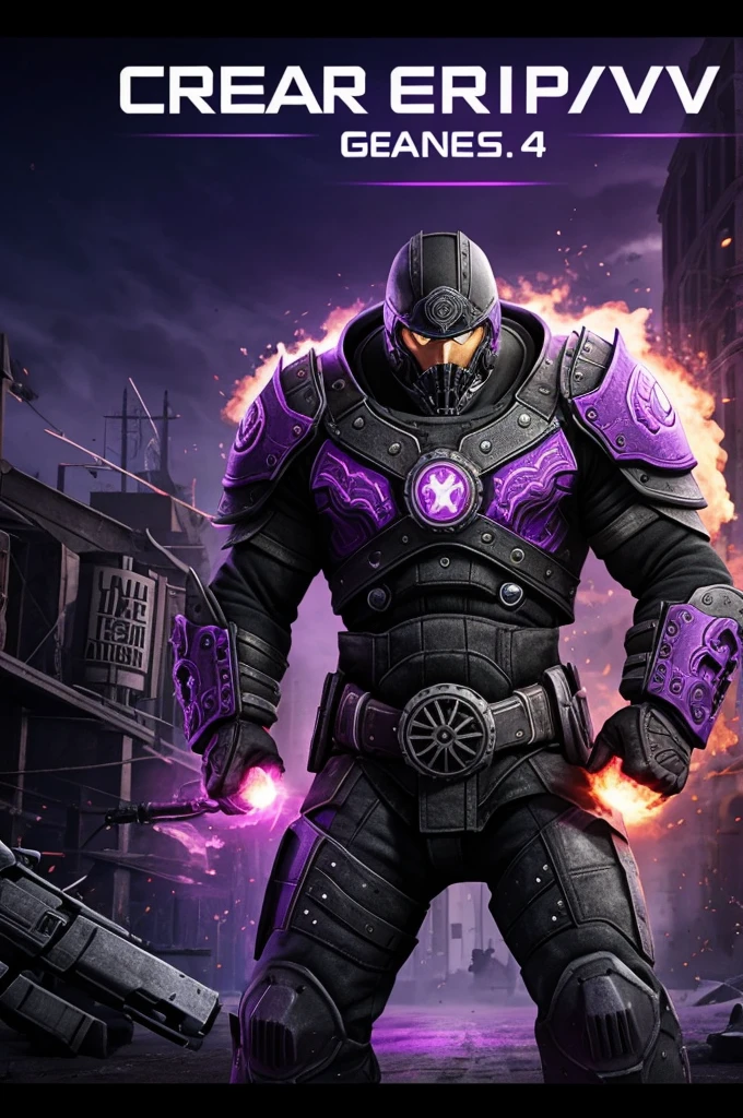 Create a banner that says gears pvp with background purple