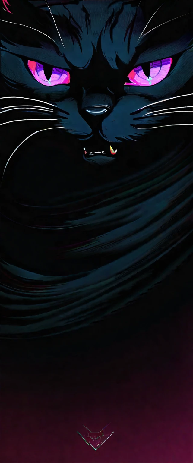 only angry cat eyes on black background deep colors