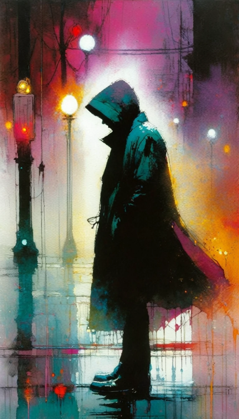 loneliness(art inspired by Bill Sienkiewicz). oil painting)