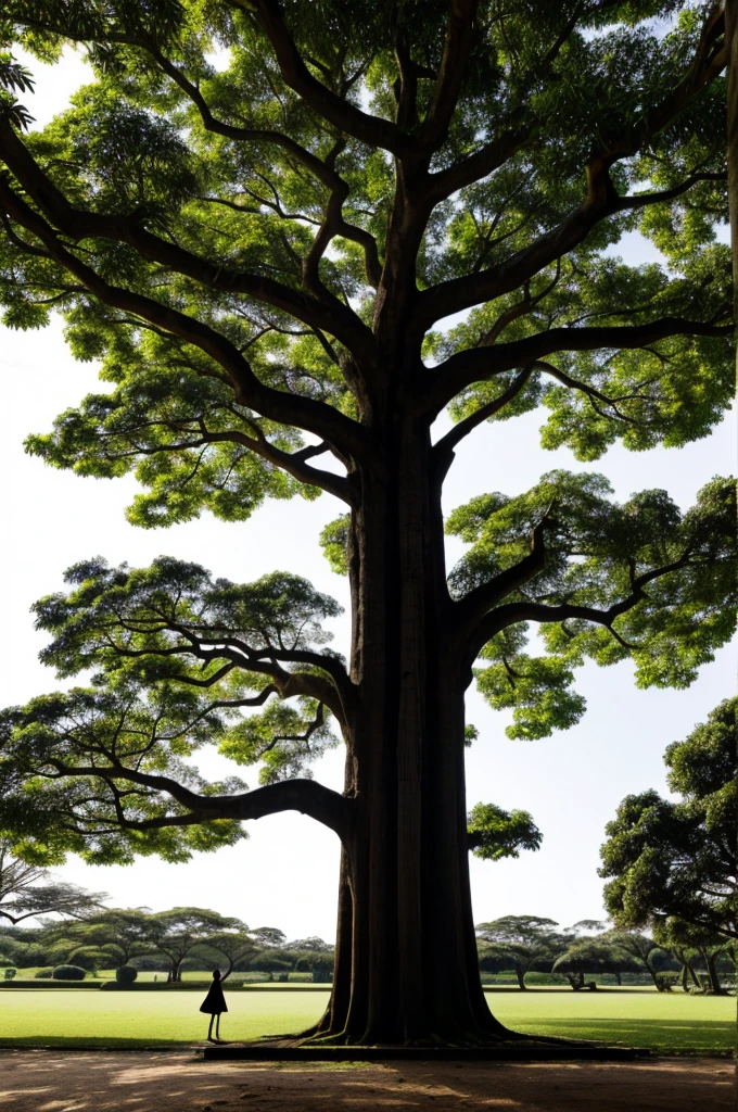 A large ceibo tree with a silhouette of a woman trapped in it😭