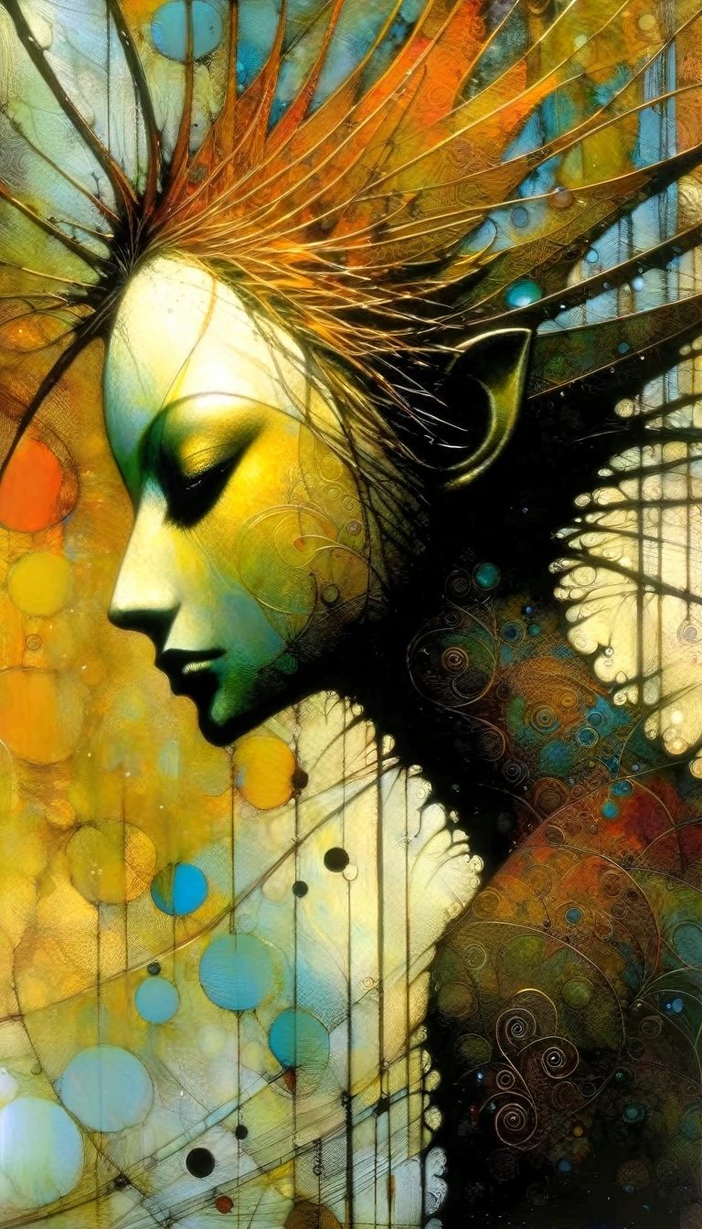 loneliness (art inspired by Dave Mckean, intricate details, oil painted )