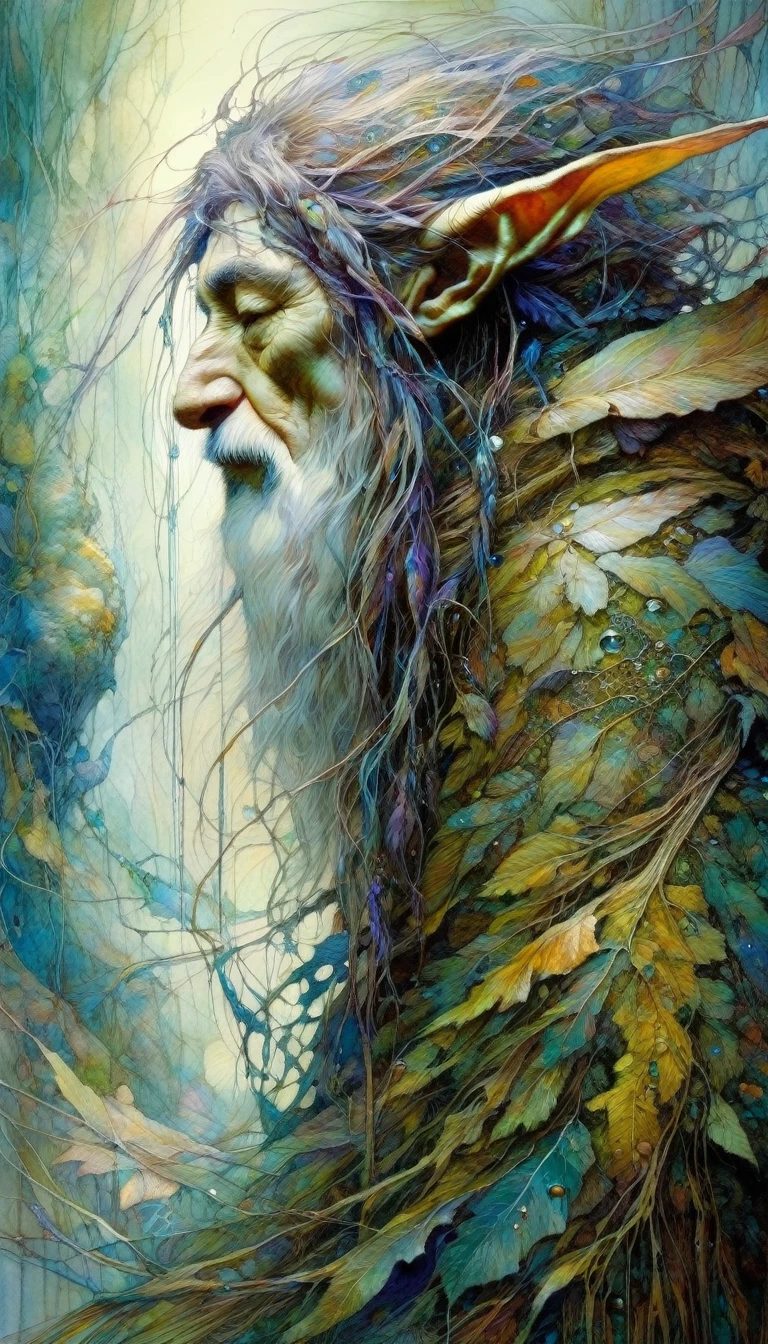 loneliness (art inspired by Brian Froud and Carne Griffiths and Wadim Kashin, intricate details, oil )