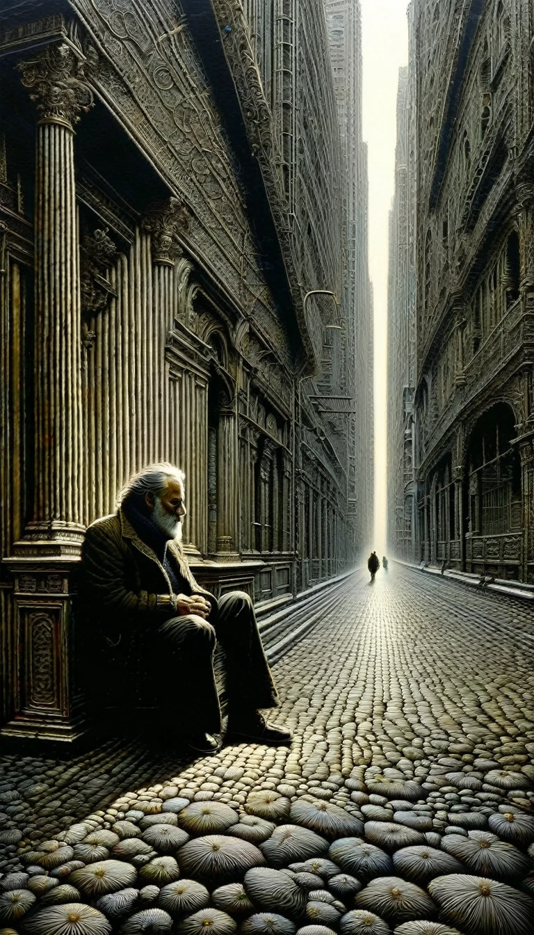 loneliness (art inspired by Tim bradstreet, intricate details, oil painted )
