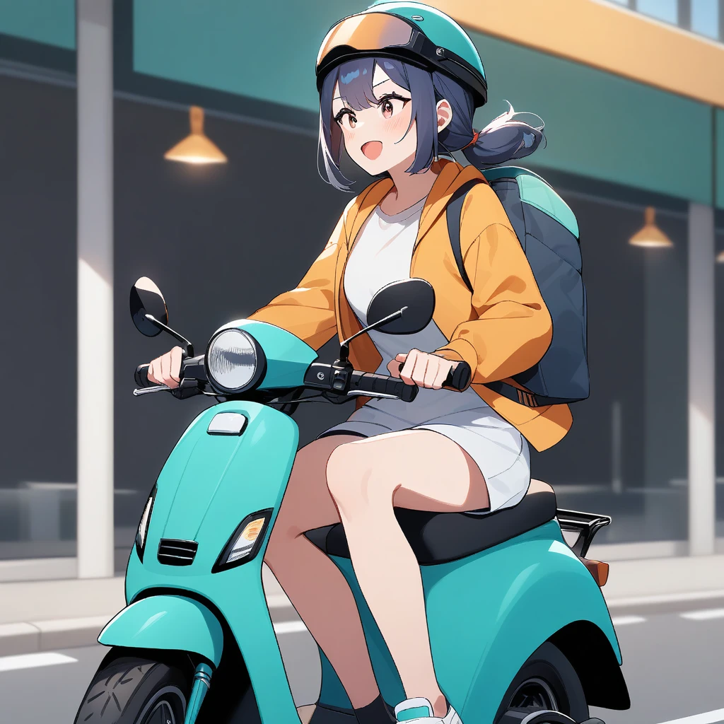girl riding a scooter