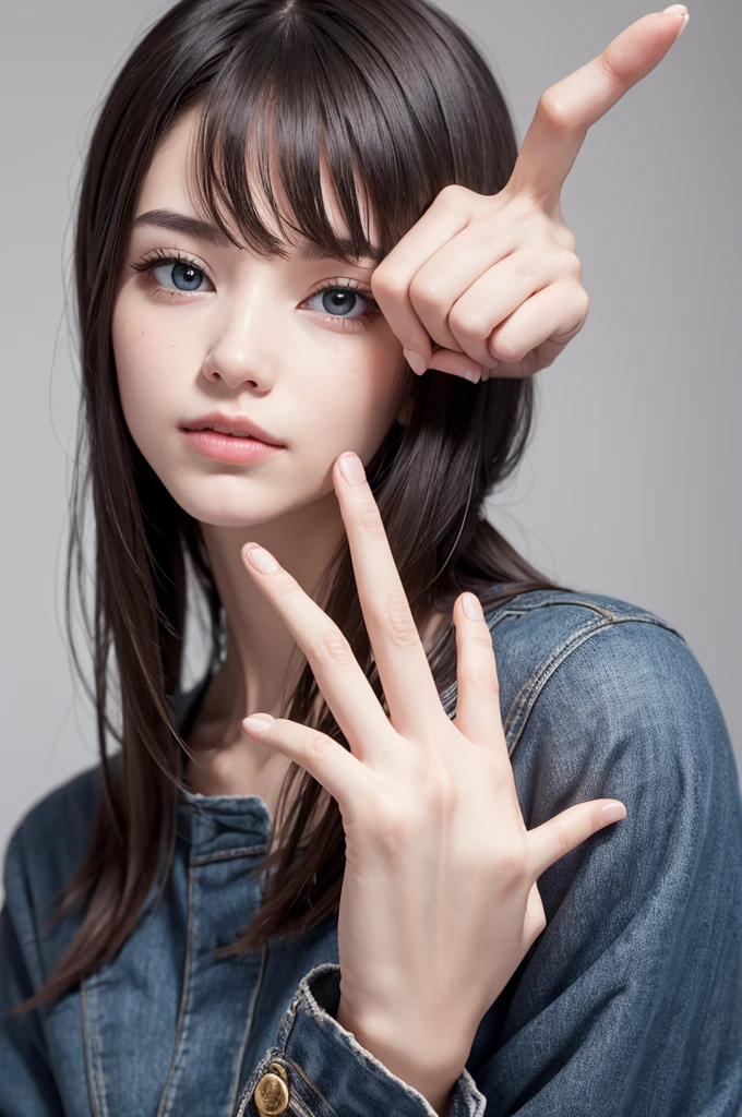 Create an image of just one hand with the middle finger raised, white