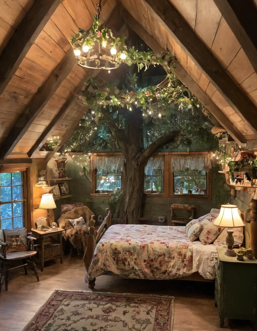 bedroom with room, cozy room, cozy treehouse bedroom, small bedroom, cozy place, cozy bed, cottagecore hippie, thomas kinkade. cute cozy room, in an attic, cottagecore, cozy and peaceful atmosphere, pleasant cozy atmosphere, cottagecore!!, cabin in the woods