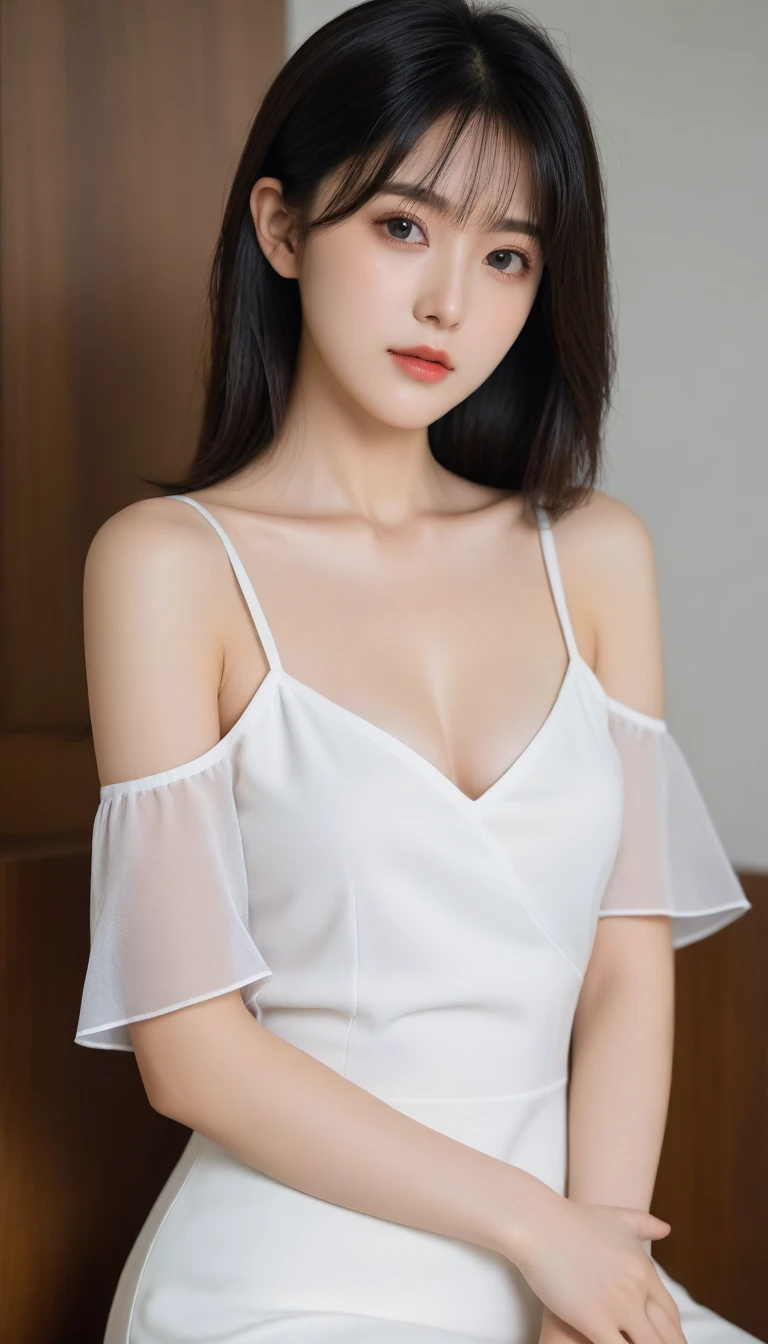 8K, Ultra-high resolution, Highest quality, masterpiece, 三分割法によるphotograph,Surreal, photograph, 1 Girl, (16 years old:1.3), pretty girl, Cute face, Beautiful eyes in every detail, 細かくdetailedに,masterpiece,One Girl:1.2, Japan Female Announcer, whole body,glaring,Black Hair,Bob with bangs,A city near the future,cyber punk,(Highest quality, 8K, masterpiece, Best image quality,  Ultra HD, Delicate and smooth skin, Realistic Skin, Perfect and beautiful face ,完璧でCute face, Skin with attention to detail, Perfect limbs、Narrow waist、Thin legs)、Browsing Caution、Sulky face、(High leg cut),Beautiful leg line beauty,Looking at the audience、beauty,Long neck、(((Ideal body type))),A cup small breasts :2,、Portraiture:2、Perfect Anatomy、鮮明なdetailed、detailed、Surreal、Light and shadow,Strong light