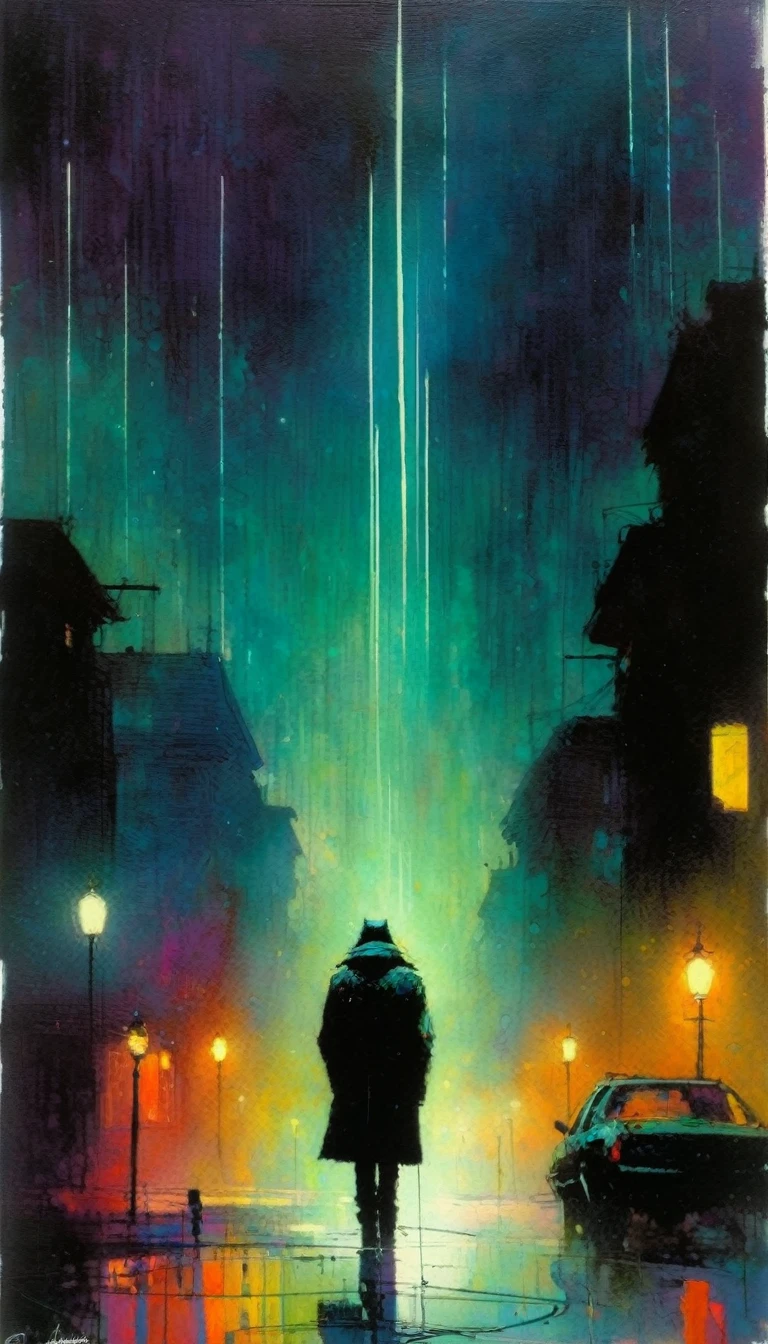 loneliness(art inspired by Bill Sienkiewicz). oil painting)
