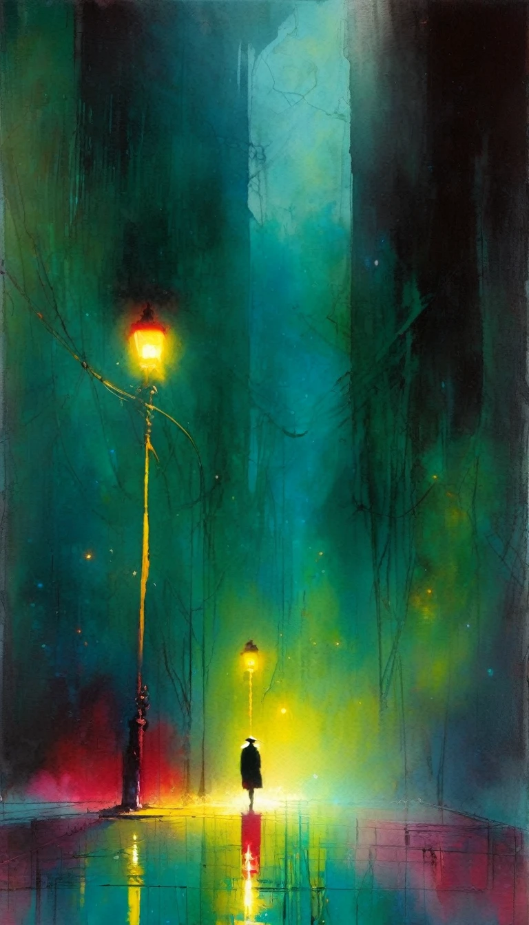 loneliness(art inspired by Bill Sienkiewicz). oil painting)
