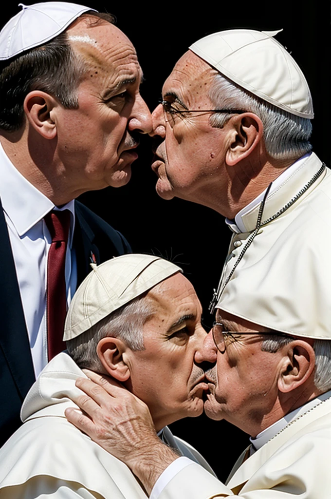 Hittler and the pope kissing