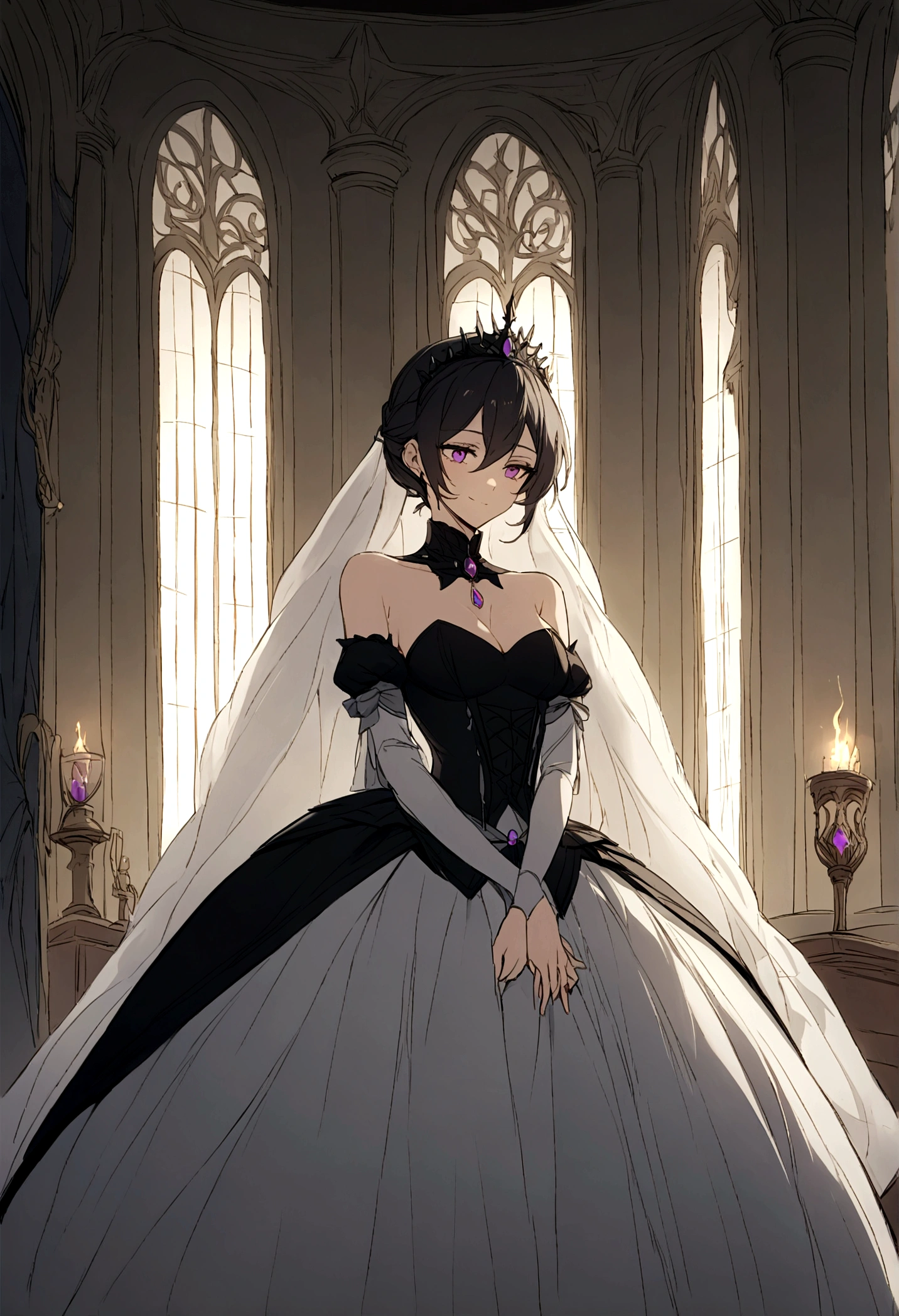 ### **Scene 1: El Nacimiento de midnight**
*scenery: A dark and gloomy castle, barely lit by torches. The bedroom is big, con una cama opulenta donde la Queen acaba de dar a luz. El rey se encuentra a un lado, observing coldly.*
**rey**: (looking at the baby with disdain) There is. Our heir. She will be as ruthless as us.
**Queen**: (caressing the baby with a narcissistic smile) Yeah, mi pequeña midnight. Someday you will rule this kingdom with an iron fist.
**midnight**: A newborn with jet black hair and violet eyes. The little princess is the center of her parents' dark expectations.