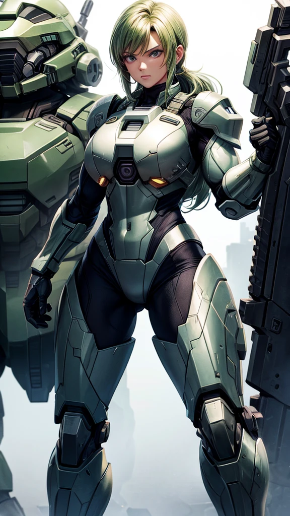 Master Chief woman with muscles with armor