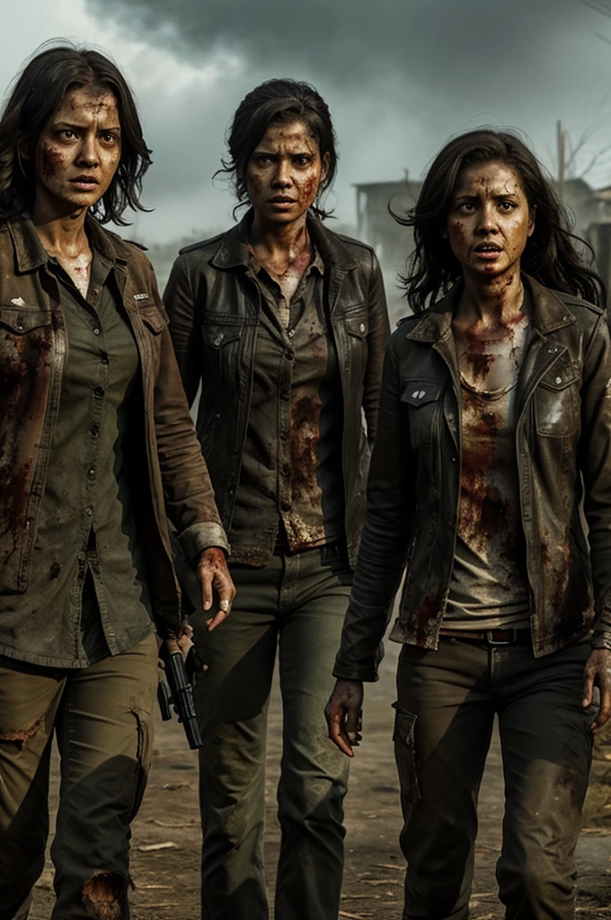 3 female survivors of the zombie apocalypse 