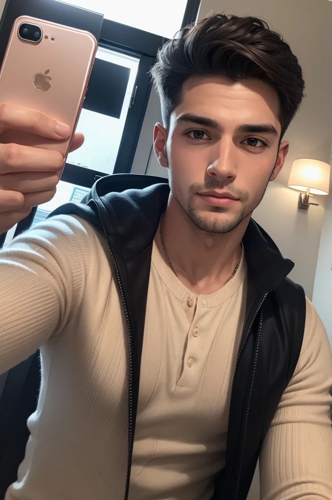 one men, handsome and young selfie