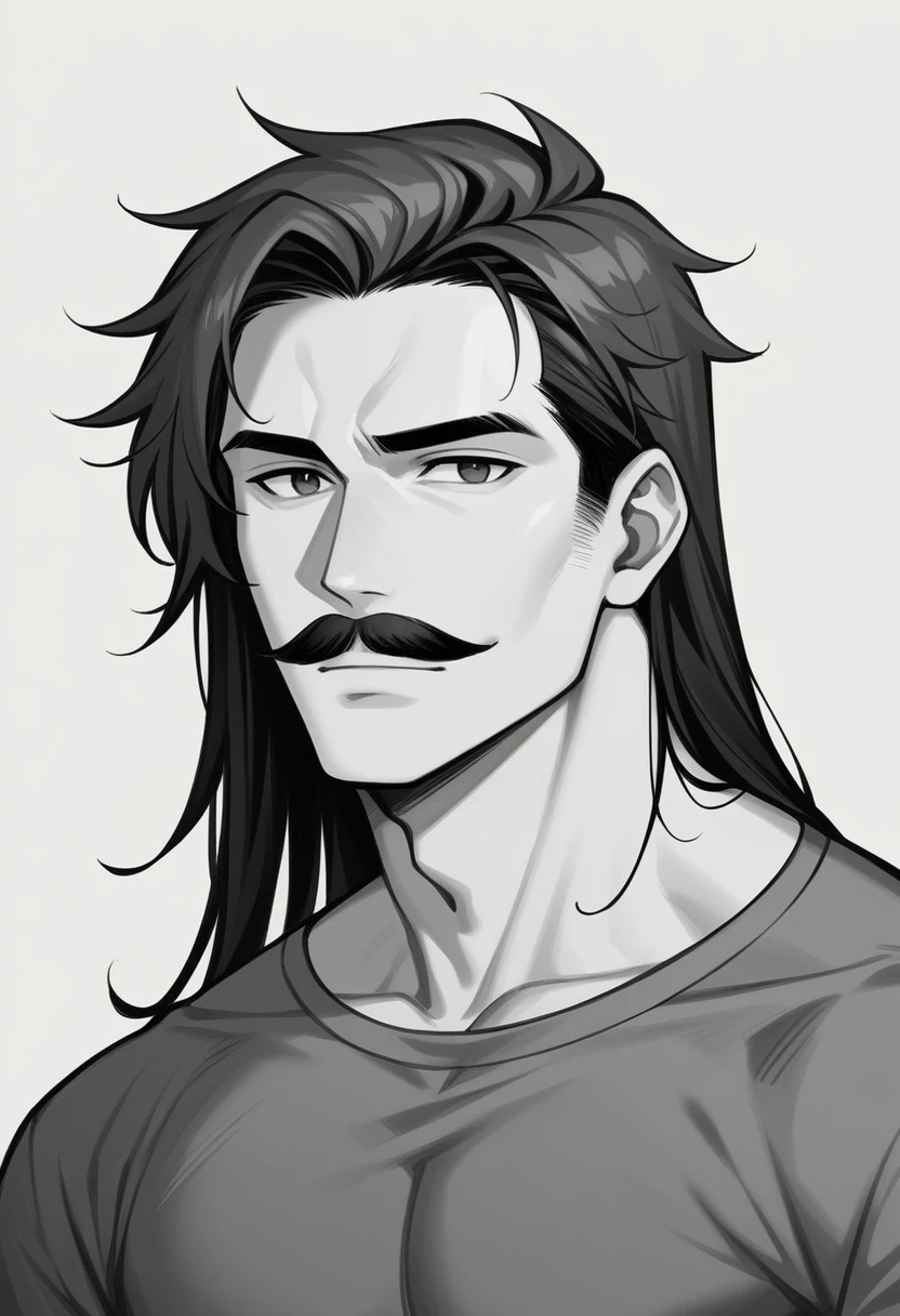 there is a man with a mustache and a shirt on, 7 0 mm portrait, portrait of a rugged young man, 60mm portrait, 50mm portrait, portait image, shot on nikon z9, young with long hair, beautiful young man, handsome face, a photo of a man, portrait of a beautiful person, 3 5 mm portrait