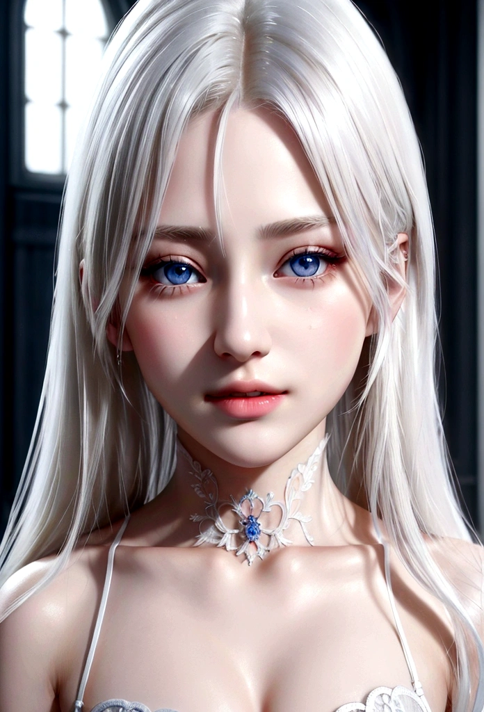 1girl、Russian、18-year-old、White beauty、Fair skin、Platinum Blonde Hair、