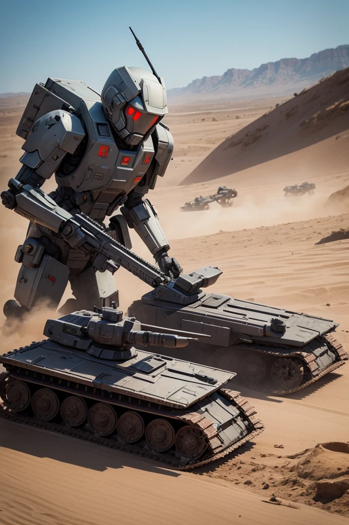 War robots on the battlefield
