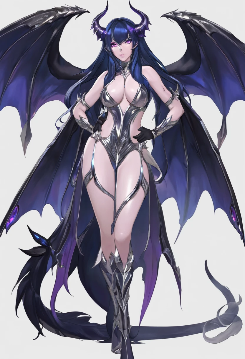 In this provocative and intriguing 8K masterpiece, featuring a single character aged 18+, we delve into the world of a unique dragon girl named Ursula. With her distinctive blue glowing hair highlights contrasting against her grey skin, this captivating figure lies on her back, showcasing her slim body, perfect hands, and skinny thighs and legs. The scene is a close-up, with a far zoom-out providing a full body view.

Ursula's small, perky breasts are detailed, with pointed nipples standing out against her pale skin. Her dragon horns, a golden hue, poke out prominently from the top of her