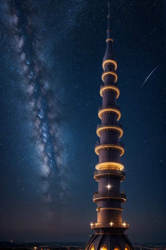 Magic tower, starry sky