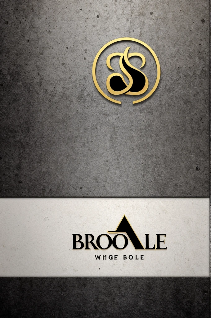 logo for a brothel in white tones, black and gold