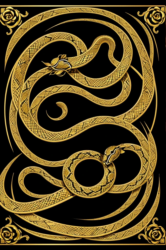 very elegant logo with black and gold tones, that used these cracks, snakes and golden roses, very artistic but erotic