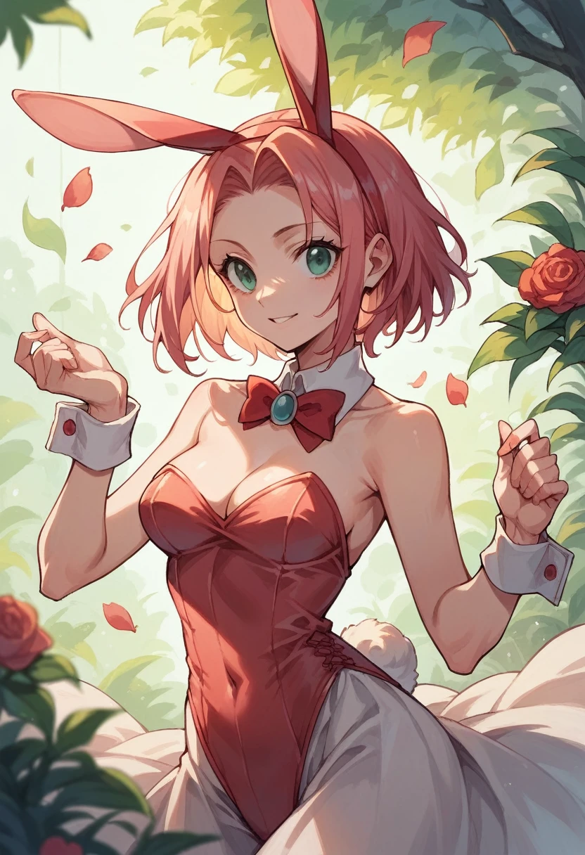 a bunny girl dressed in outfit, seductive anime girl, anime style Ecchi, Oppai, Haruno Sakura