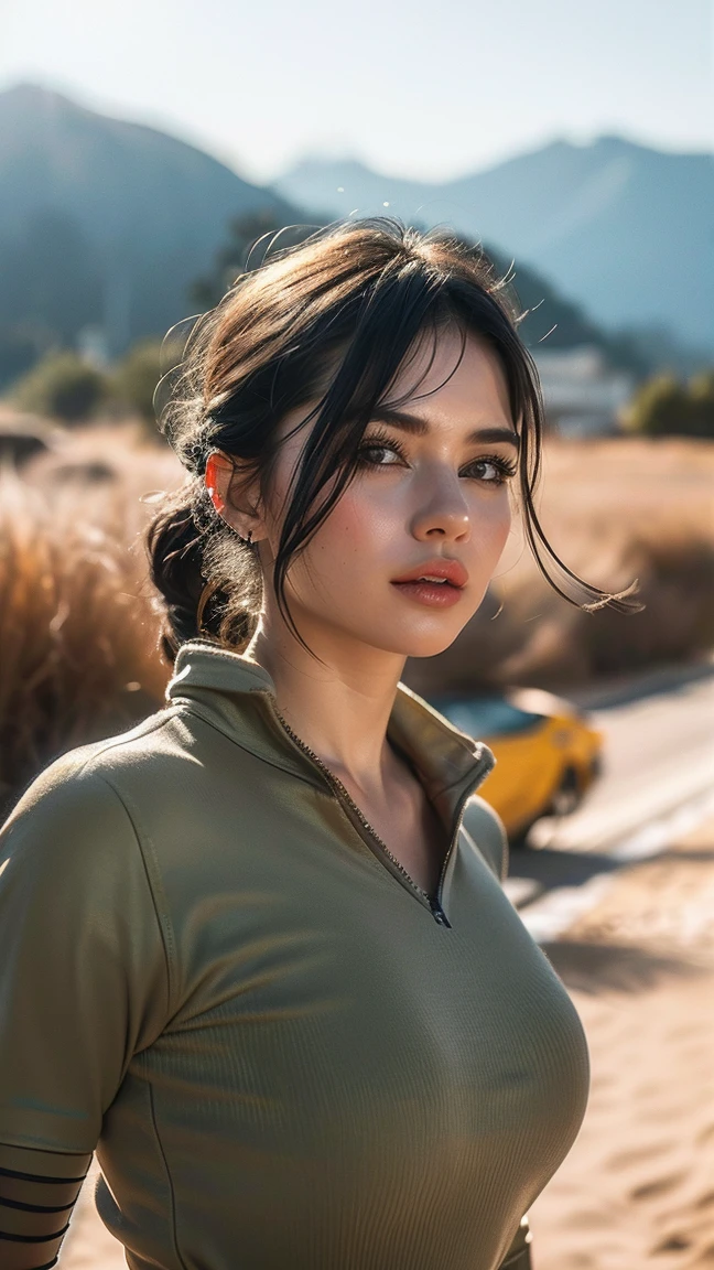 (((ultra realistic))) Photo, boss'artwork, Superior quality, (pale skin), (Visage et yeux ultra detaileds:1.2), sparkling eyes, 1 girl, red bra , dark atmosphere, dark background, (eye makeup, mask) , ((dark wavy hair)) , ((Elegant hairstyle)) , (natural tits), (a slight smile), ((posing)), Sesión de Photos, studio (Contour lighting), (The play of lights and'shadows), depth of field, bokeh, (Special attention to leather details.: 1.2), detailed leather texture, skin pores, ((Dark and ambient gloomy frame.. color palette - black, gray, Cinderella Man, red tones)), ((film grain, VHS effect)), ((good heavens)) , ((high waist portrait, close to the camera)) , ultra detailed,