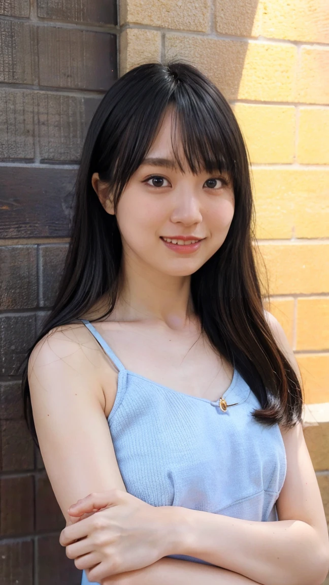 (masterpiece、Highest quality、Very detailed)、髪の色は深いDark brownです、Soft Waves、
(Skin is smooth、Lightly reflects light、Healthy shine)、(eyeはアーモンド型です、eye:Dark brown)、Long eyelashes、Flexible curls、Each one is clearly visible、Thin eyeliner、Natural eyelash shadow)、(Natural pink cheeks)、(Thick lips、smile)(Japanese 、Glamorous Body)、(bikini)、(Navy blue pleated mini skirt、inseam length)、(Beach、彼女の全身と表情に注eyeしてください)、(((eyeのハイライトと肌のディテール、Realistic details)))