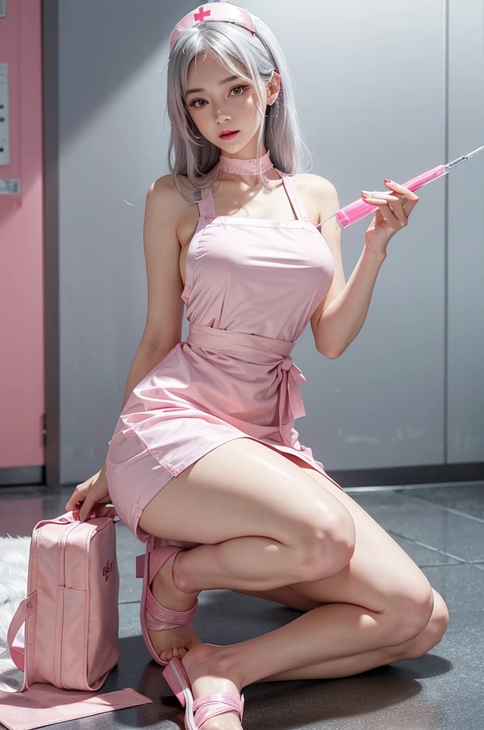 ( Award-Awarded, 8K, acurate, best qualtiy, The is very detailed, photorealisti, Top angle of view), Abandoned hospitals, Cracked walls, Operating table, Wrap the ribbon around the body, Whole body bondage,A woman who is, Pretty japanese woman, 29years old, Beautiful and charming, Sexy stunner, Detailed facial features, Textured skin, an look of enjoyment, Pink White Long Hair, Very long hair, Voluptious body, Slender body, Slender limbs, Naked upper body, Tulle transparent pliers, Lie on the operating table, The body is bound by ribbons, Adhesive tape sealing, The ribbon tightens the crotch, Sex slaves, Burning with desire , Sexual suggestiveness, Highlight the buttocks, Show off yourself,Genital water , Cinematic lighting effects, lightand shade contrast, dynamic blur, ((Abandoned hospitals, Operating table, Cold fiber, lens_flare, srestrained, drenched all over the body, Punished, ceza, Vaginal rundown))