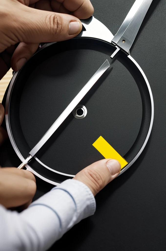 Person cutting a technopor circle