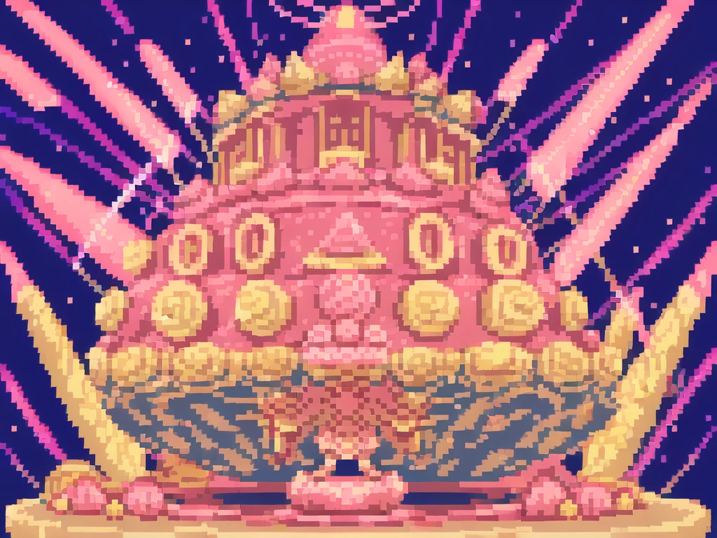 ((ultra detailed pink CAKE cream))(pink there、white、yellow、viola)、Cozy pastries、Lighting Particles、Dynamic light effects、Futuristic and incredibly detailed、Hyper-resolution, work of art, ultra-resolution, 16K (pastel colors effect and details) front view
