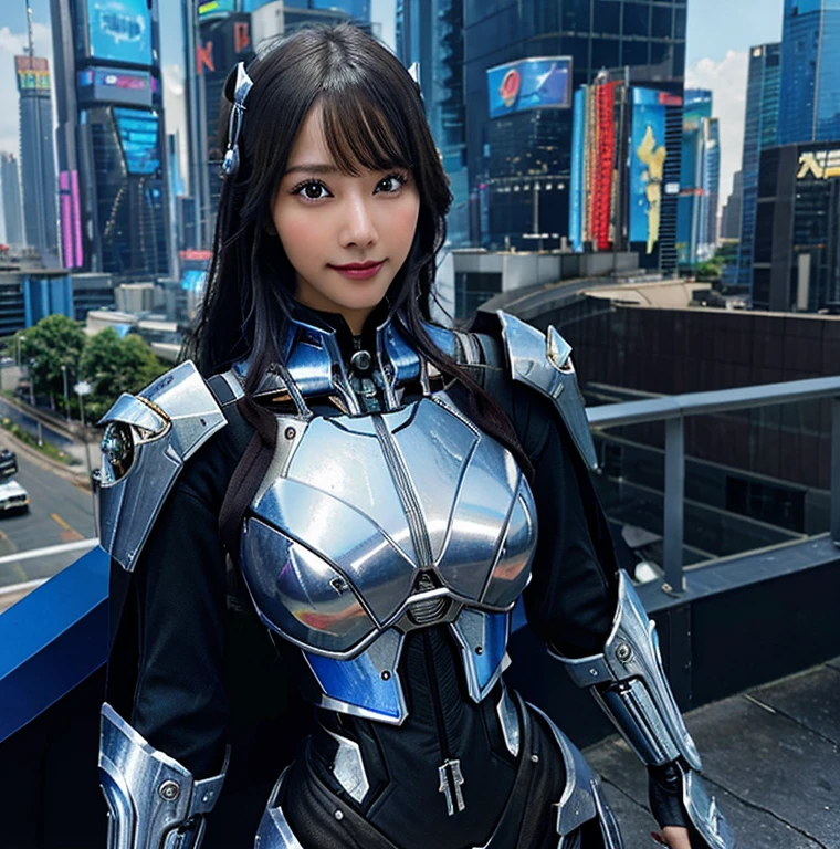Masterpiece,(Best Quality),Very detailed,ultra detailed,1 girl,(mechanicalAlas:Dorado,bright Eyes:Blue,Doradorarmor:1.2,elongatedears:0.8),(cyberpunk city:1.5,weapon:energy sheet),(fantasy landscape:1.2,natural lighting:1.5,confident expression),(panorama:1.2),mecha, SMILE,Angle,Angels, Alas,chrome,RAW