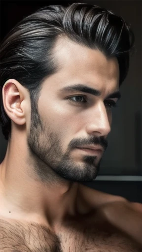 a italian men focused on his face