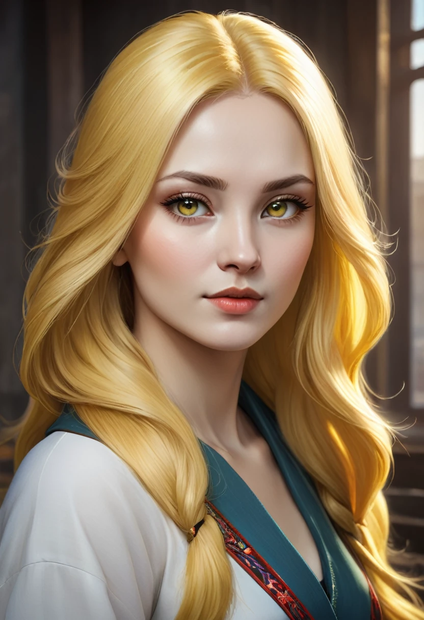 Russian looking yellow haired woman avatar