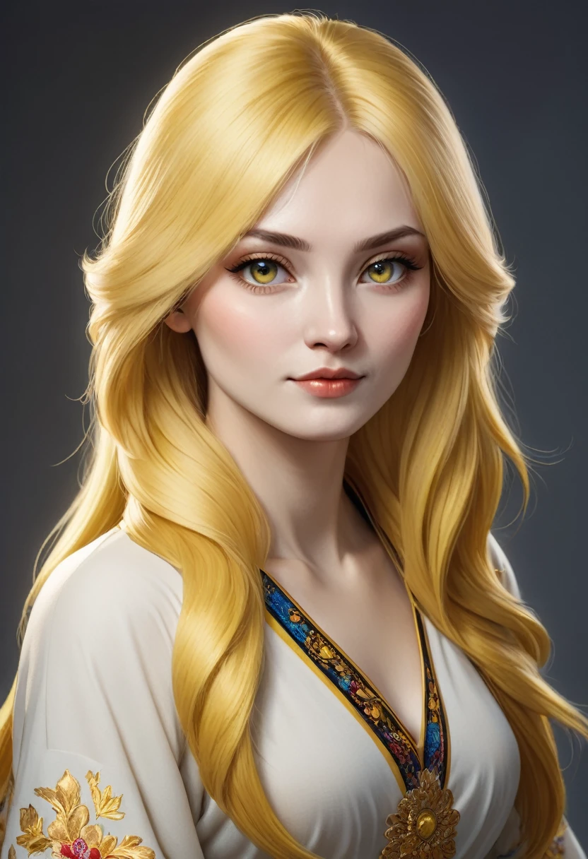 Russian looking yellow haired woman avatar