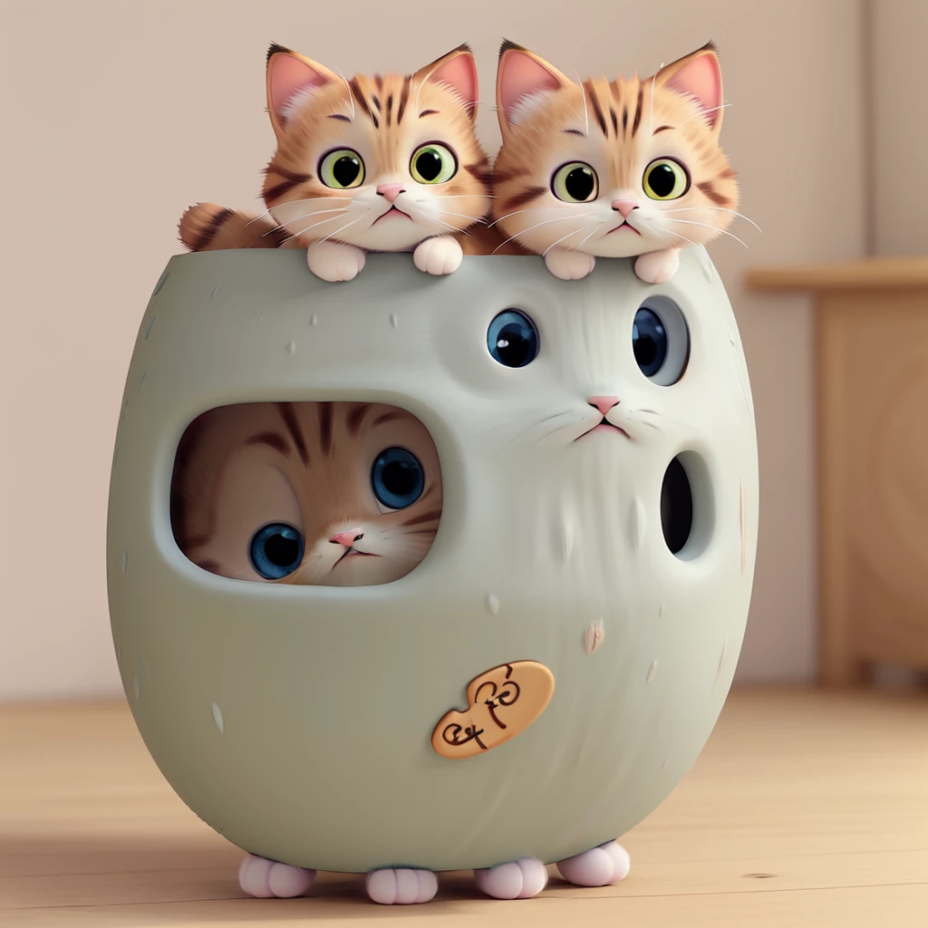Small cat　Realistic feel　Ghibli style　Cute cat　Only one。　T-Shirts　pants　