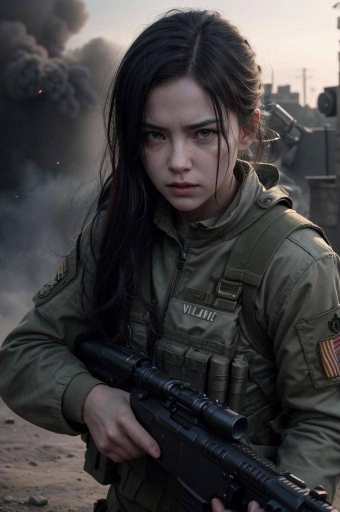 a soldier in war, military uniform, weapon, battlefield, smoke, explosions, intense combat, realistic war scene, cinematic lighting, muted color palette, gritty, high contrast, detailed textures, hyper-realistic, photorealistic, cinematic composition, dramatic pose, (best quality,4k,8k,highres,masterpiece:1.2),ultra-detailed,(realistic,photorealistic,photo-realistic:1.37)