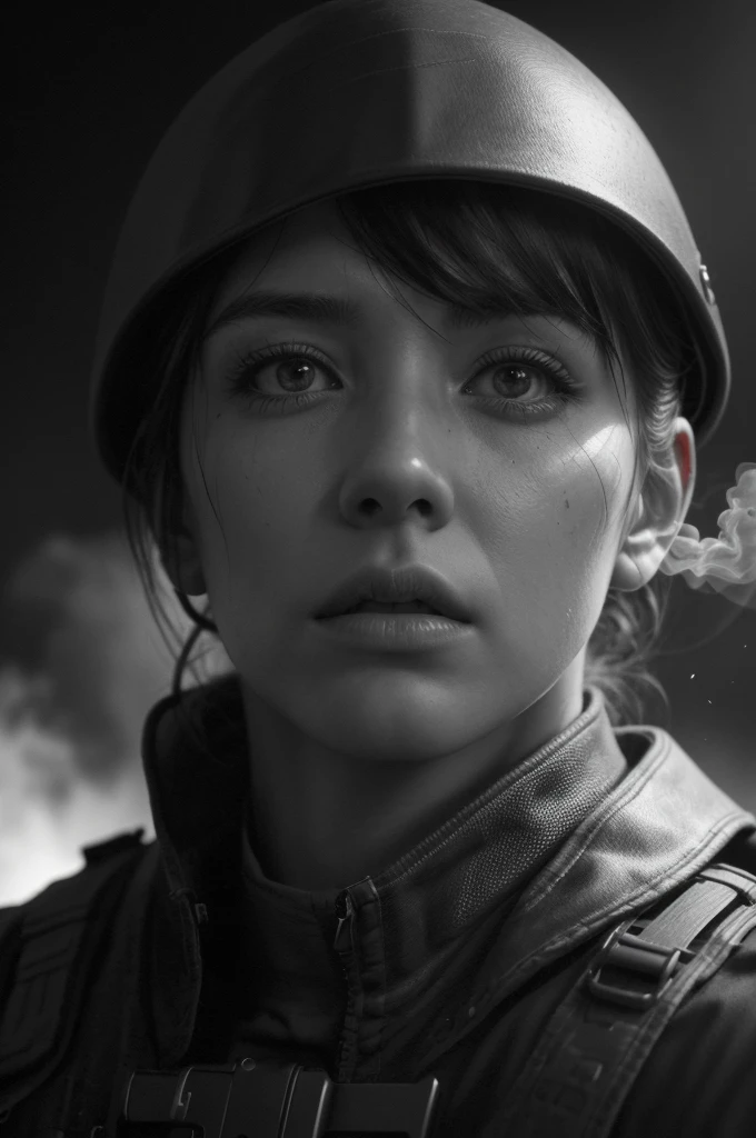 a soldier in war, military uniform, weapon, battlefield, smoke, explosions, intense combat, realistic war scene, cinematic lighting, muted color palette, gritty, high contrast, detailed textures, hyper-realistic, photorealistic, cinematic composition, dramatic pose, (best quality,4k,8k,highres,masterpiece:1.2),ultra-detailed,(realistic,photorealistic,photo-realistic:1.37)