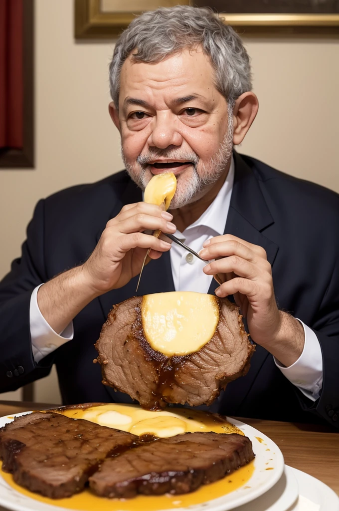 President Lula eating picanha