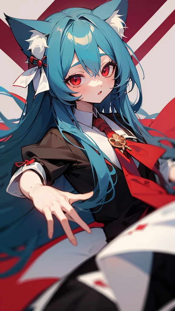 Highest quality I have long hair Hina Sorazaki Red eyes I don't have anything Odd Eye kind Cat ear vampire One person Blue Archives
