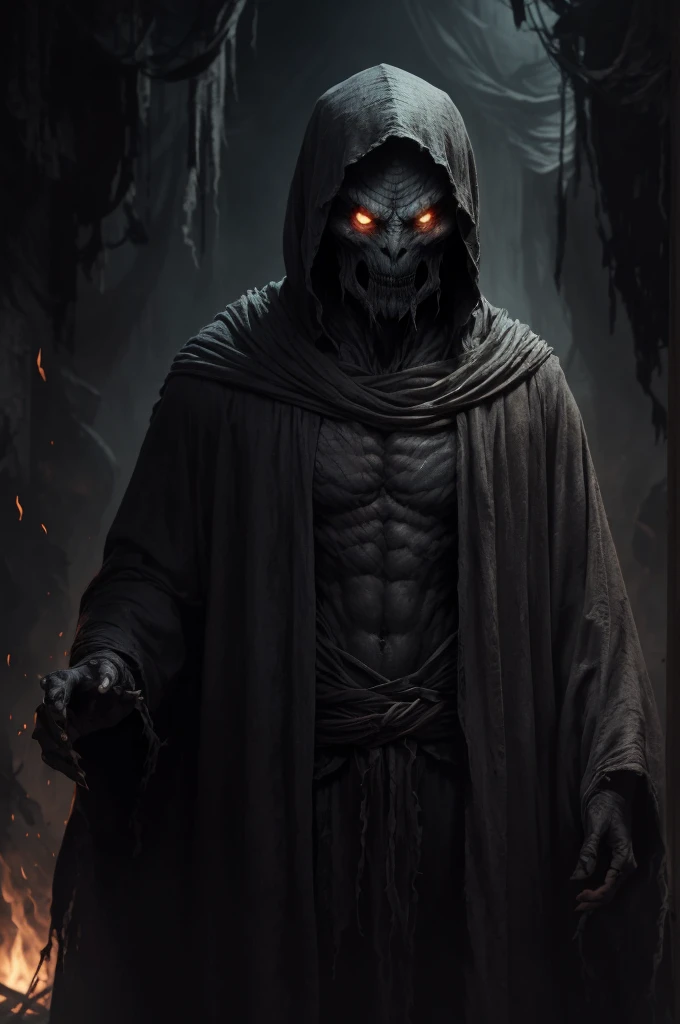 Appearance: The creature may have a humanoid figure, strong and flexible. However, his skin may be pale, deathly pale, or have a strange color, which disgusts.
face: There may be a ghostly smile or an expression of indifference on the face, which adds mystery and horror.
eyes: Maybe, the creature's eyes will be piercingly red, blue, or empty, what makes you feel, that it looks into the very depths of the soul.
cloth: The creature may be dressed in dark, shabby clothes, which emphasizes his menacing appearance.
Behavior: There will be something abnormal and frightening in his movements and demeanor, which makes others feel dissatisfied and anxious.