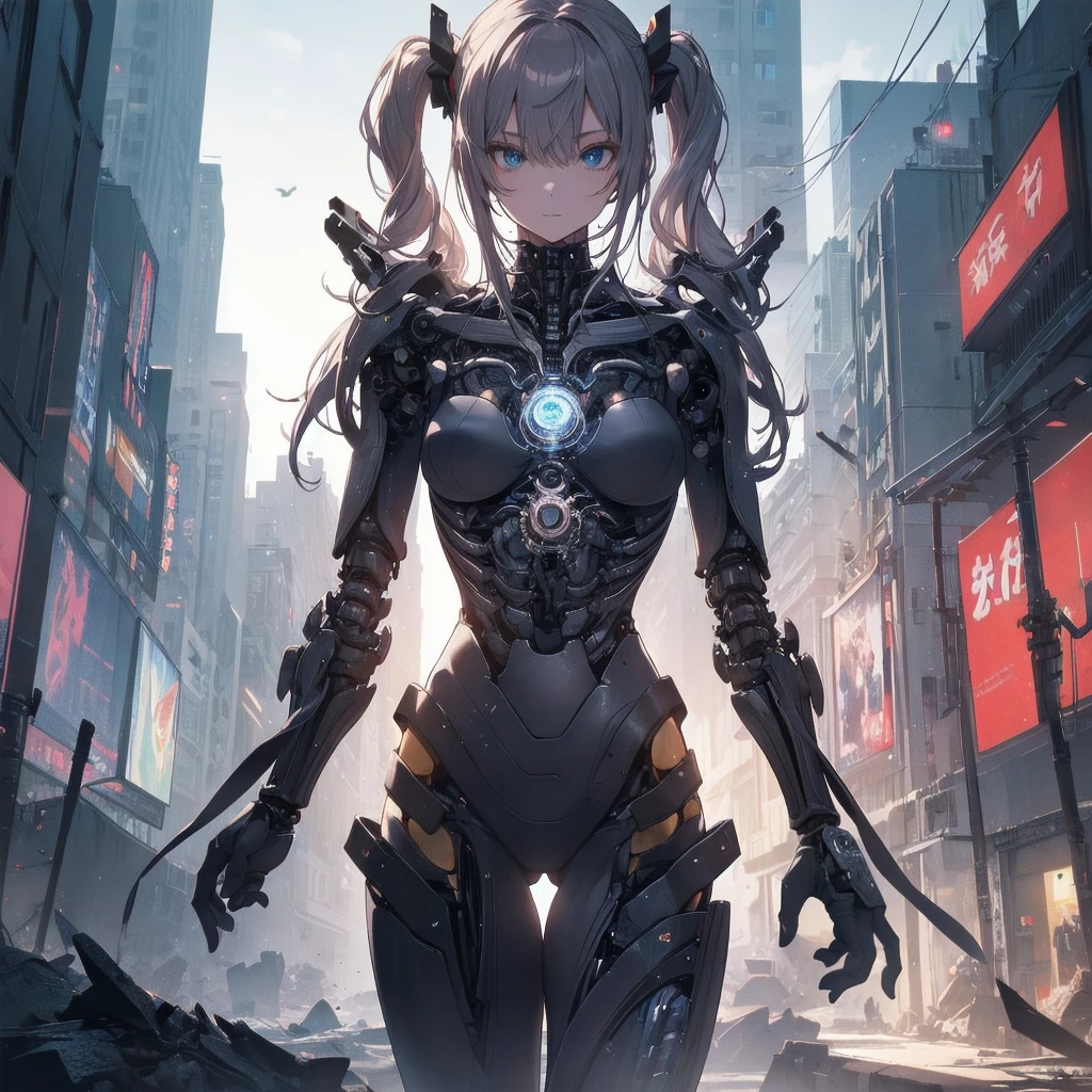 (((masterpiece)))、(((top-quality)))、((ultra-definition))、(High Definition CG Illustration)、((extremely delicate and beautiful))、Cinematic light、独奏、full bodyesbian、cyberpunked、2100s、animesque、girl with、trending on artstationh、Rachel Walker、