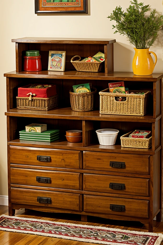 Classic Mexican dresser, chili boxes