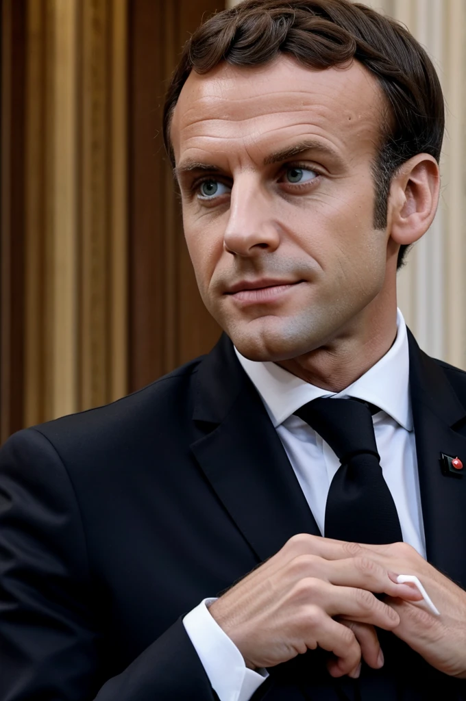 Emmanuel Macron men in black cosplay neuralyser