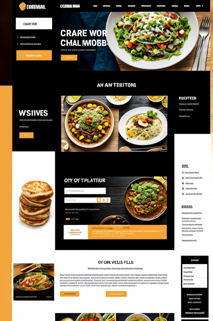 Create a modern website with the name local flavor that contains different options such as recommended dishes, answers and comments site