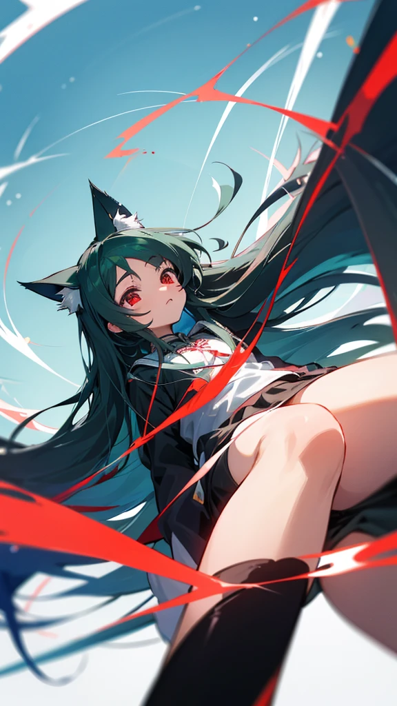 Highest quality　I have long hair　Hina Sorazaki　Red eyes　I don't have anything　Odd Eye　kind　Cat ear　One person　Blue Archives