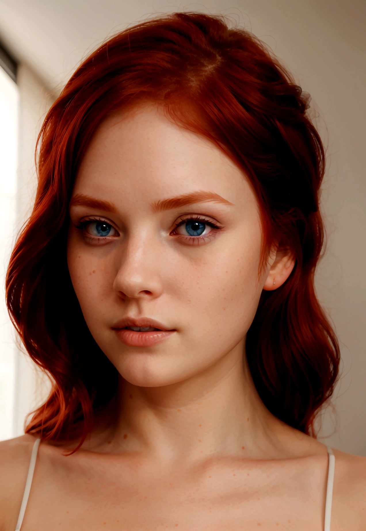 profile pic, redhead girl with blue eyes
