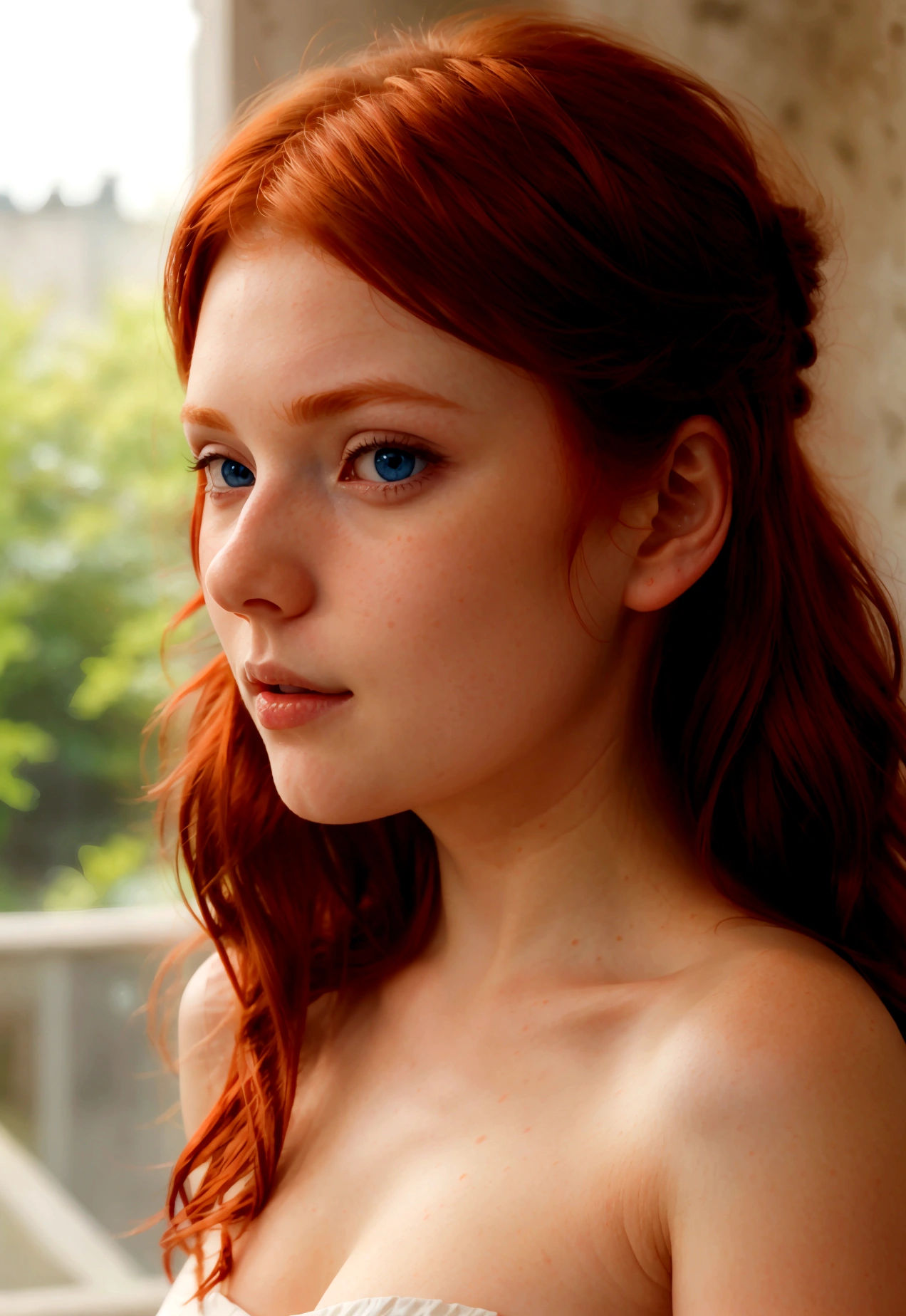 profile pic, redhead girl with blue eyes